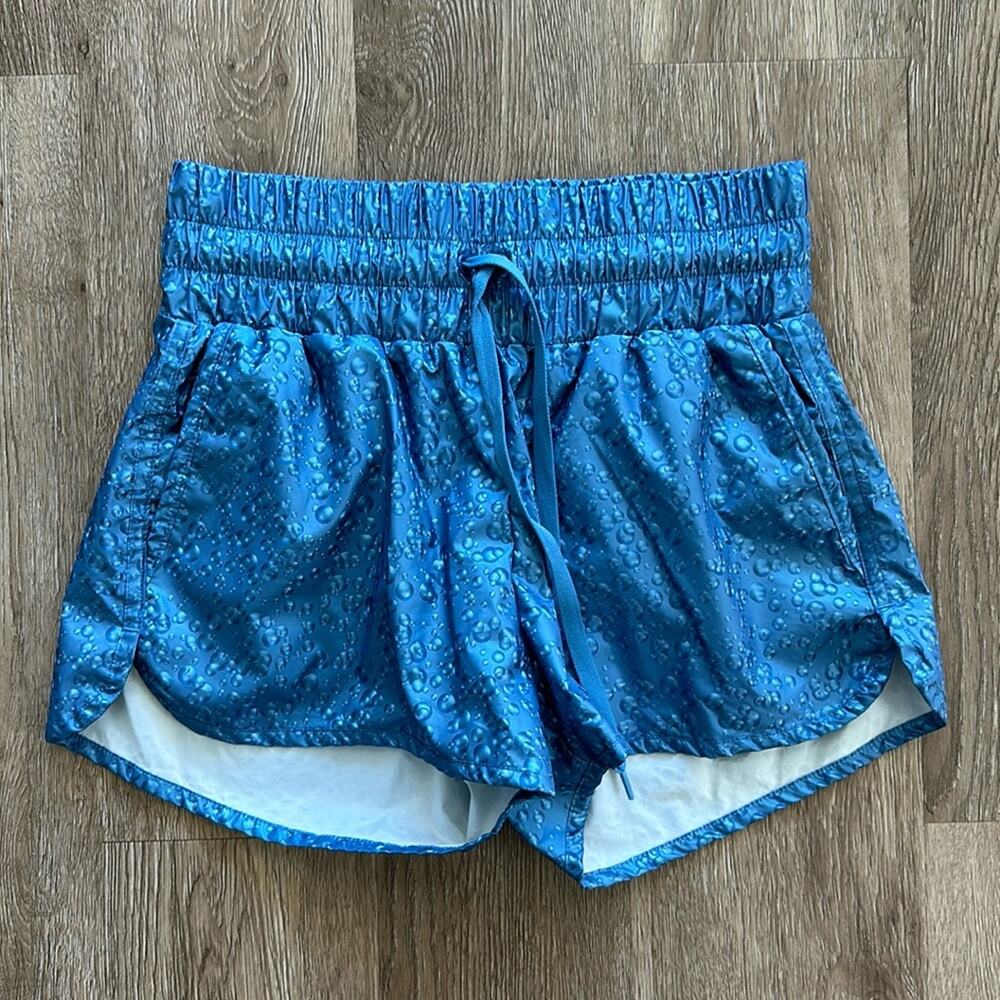 Zyia Active Bomber Shorts Blued Steel Bubbles Small Athletic High Rise